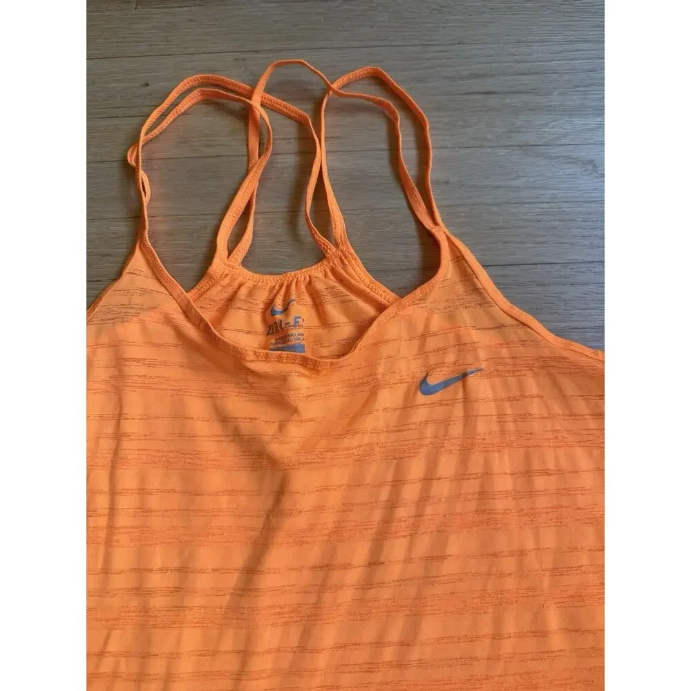 Nike Dri-FIT Women’s Small Orange Strappy Racerback Athletic Tank Top Running